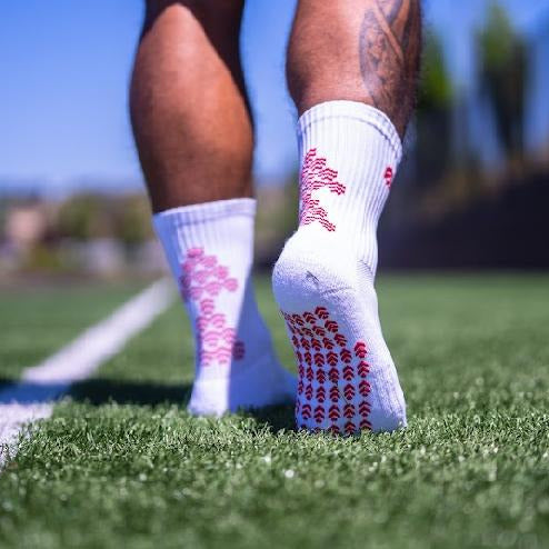 PANA Power-Grip 2.0 Grip Socks (White / Red)